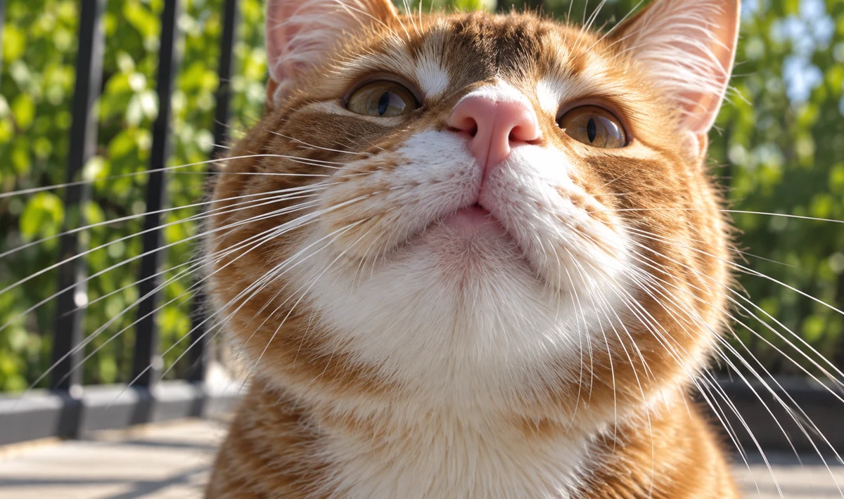 Chat roux qui regarde la caméra de très près